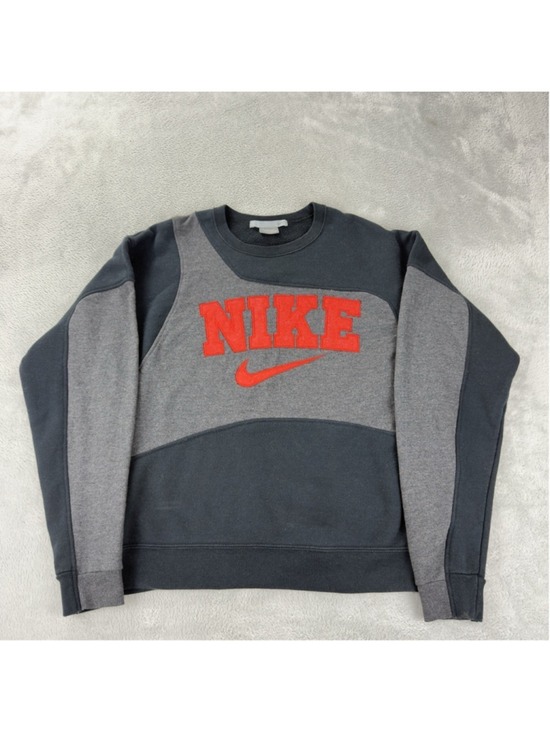 Nike Other - Vintage Nike Men's Size XL Reworked Grey/Black Retro Fleece Crewneck Sweater